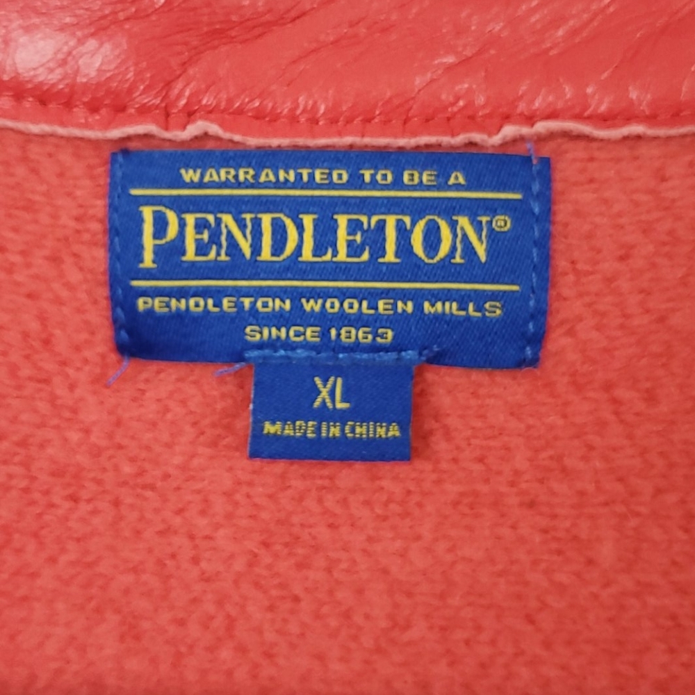 Pendleton Lambswool Blend Leather Jacket Size Xl - image 4